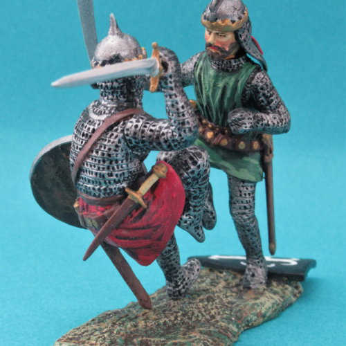 Nr-R88-1  Scénette avec un chevalier et un sarrasin au combat.